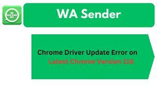 Wa Sender Chrome Driver Update on Latest Chrome Version 116  ( Urdu / Hindi)