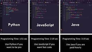 Python vs JavaScript vs Java side-by-side comparison