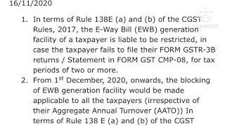 E way bill blocking & unblocking