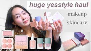  HUGE k beauty yesstyle haul | makeup & skincare | swatches, review, viral products|blush obsession