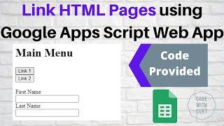 Link HTML Pages using Google Apps Script Web App