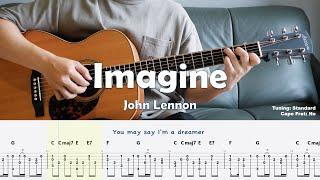 Imagine - John Lennon / Fingerstyle Guitar / Tabs + Chords + Lyrics