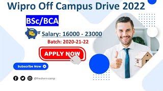 Wipro off campus Drive 2022 Registration | 2020 , 2021 & 2022 Batch | Recruitment for freshers