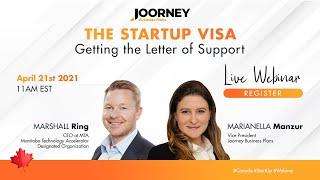 The Startup Visa: Getting the Letter of Support -  Joorney Canada Webinar