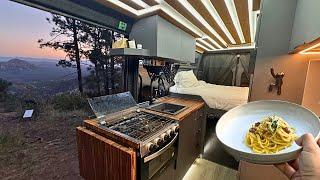 Luxury Vanlife Camping On A Cliff | Cooking Carbonara