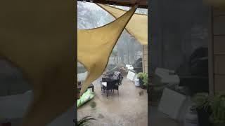 Strong Winds Send Patio Furniture Flying in Texas