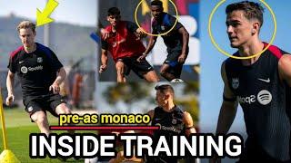 INSIDE TRAINING  De jong, Pablo gavi & fati are ready for As monaco| champions League 