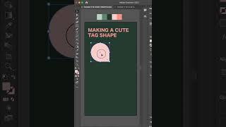 Making a Cute Tag Shape in Illustrator #shorts