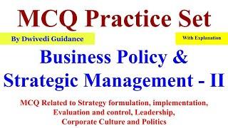 Business Policy and Strategic Management 2 mcq, strategic management mcq, lucknow university mcq