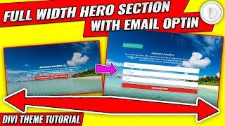 Full Width Hero Section with Email Optin Divi Theme Tutorial