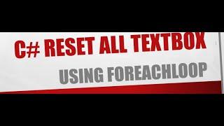 How to Reset all textboxes at one click in C# windows form application