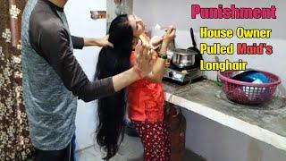 Hard Hairplay with Maid || Part-2 || Long Hair pulled by house owner || #hairplay #rapunzel