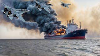 10 minutes ago. The F-14 Tomcat jet destroyed a cargo ship carrying 12 thousand tons of ammunition