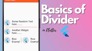 Basics of Divider in Flutter | Flutter Tutorial