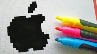 Handmade Pixel Art - How To Draw Logo Apple #pixelart