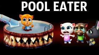 POOL EATER EAT GINGER AND BEN  - My Talking Tom Friends - AMONG US - R.I.P ALL FRIENDS - SLIDE EATER