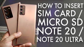 How To Insert Sim / Micro SD Card On Samsung Galaxy Note 20 / Note 20 Ultra!