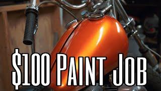 $100 Metal Flake Motorcycle Paint Job: I Paint My Shovelhead Tanks