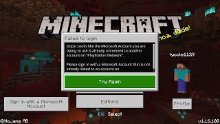 Minecraft BEDROCK EDITION - WORK AROUND!! -  ERROR with connecting Microsoft Account (Oops! Error)