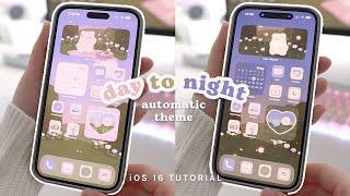 cozy day to night automatic iOS 16 theme  | focus mode tutorial, iphone 14 pro max