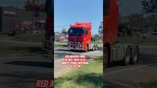 Mercedes Benz Red Truck at St Mary’s Sydney Australia 12/12/24 #shorts #trucks #sydney #australia