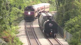 Mass Coastal freight meets MBTA South Coast Test Train! Fall River, MA - 9/27/2024