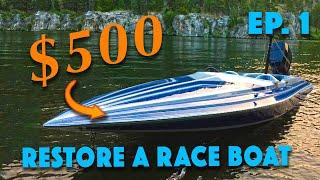 Restoring a Race Boat for CHEAP!  $500 Sleekcraft SST MODVP Tunnel Hull!