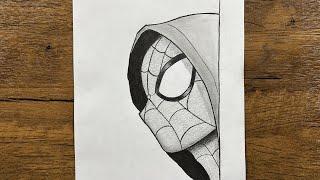 Easy Spiderman drawing for beginners | How to draw Spiderman wearing a hoodie step-by-step