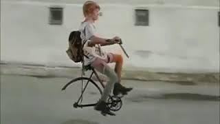 Pippi Langstrumpf -  Fahrradszene - Fahrrad ohne Räder