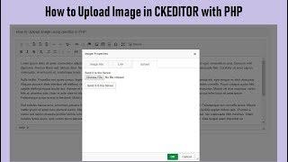 How to Upload Image in CKEDITOR with PHP