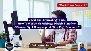 How To Disable Right Click From WebPage | JavaScript Tutorials | View Page Source, Inspect.. Options
