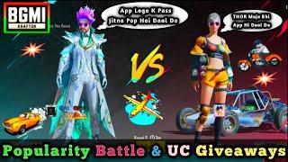  BGMI Popularity Battle | Popularity Battle & UC Giveaway #bgmi #thorksgaming #ucgiveaway