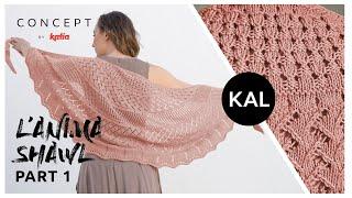 1/4 L'ANIMA KAL  Cast-on and Charts A, B, C, D of the Crescent Lace Shawl