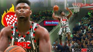 ZION WILLIAMSON BUILD In The REC… TRIPLE-DOUBLE DEBUT GAME (NBA 2K24)