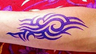 How to make a simple Tribal tattoo on hand with pen ll Amazing tattoo designs