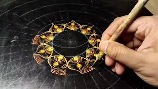 Dot mandala art....#liladiy #uniquemandala #3ddots#dotart