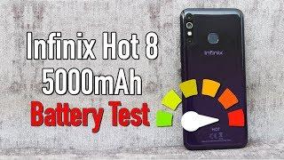 Infinix Hot 8 Battery Drain Test | Charging Test | PUBG Test