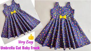 Very Easy Umbrella cut baby frock cutting and stitching