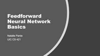 Feedforward Neural Network Basics