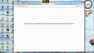 How to fix 'YOU ARE NOT AUTHORIZED TO ACCESS THIS WEB PAGE AS PER THE DOT COMPLIANCE'