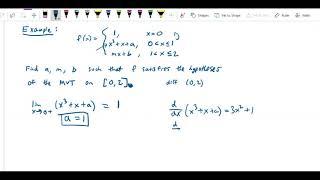 Mean Value Theorem   Make function satisfy hypotheses of MVT