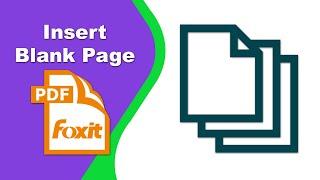 How to insert a blank page into a pdf file in Foxit PDF Editor