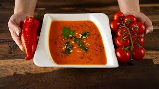 Ich kann diese Gemüsesuppe jeden Tag essen! Gesunde Tomatensuppe mit Paprika