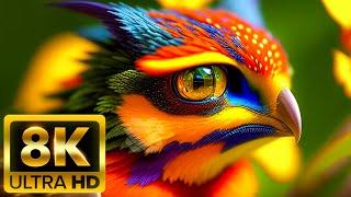 독특한 동물 컬렉션 -8k (60fps) 울트라 HD- 자연 사운드와 함께 (다채로운 역동적)