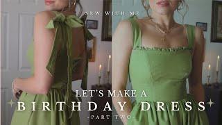 Making a Birthday Dress (Part Two) - DIY Dress, Designing a Dress from Scratch, Sew With Me