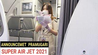 Announcement dan Safety Demontratrion Pramugari Cantik Super Air Jet dalam Pesawat Terbang