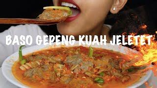 SLURPING SOUND‼️ ASMR BASO GEPENG KUAH JELETET  || ASMR MUKBANG INDONESIA || RESEP MASAKAN