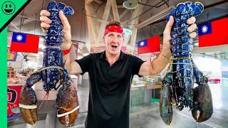 RARE Blue Lobster!! Taiwan's Exotic Seafood Market!!