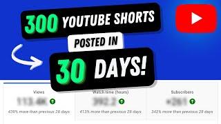 I Posted 300 YouTube Shorts in 30 Days on a Brand New Channel | Here are the Results