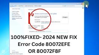 Fixed  100% Solved Windows 7 Update Error 80072efe  Error Code 80072EFE Problem